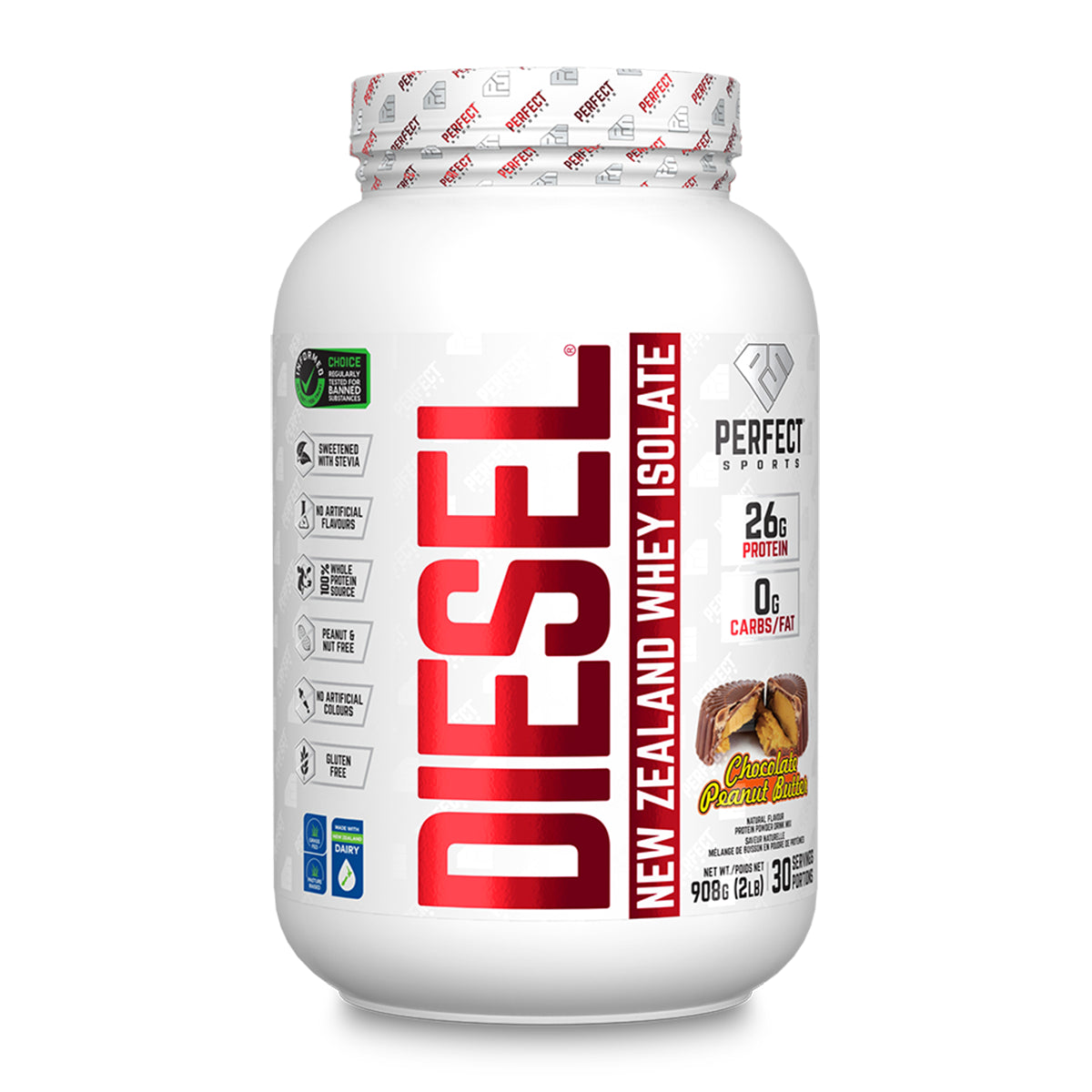 DIESEL® (2lb) Chocolate Peanut Butter - NEW ZEALAND WHEY PROTEIN ISOLATE